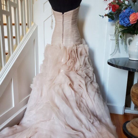 Maggie Sottero Penny 6MS761 Champagne sleeveless fit and flare scoop bust - Picture 12 of 13